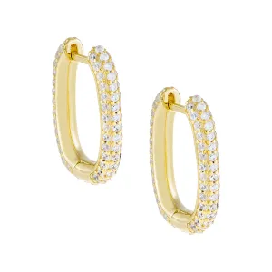 Pavé Oval Huggie Earring