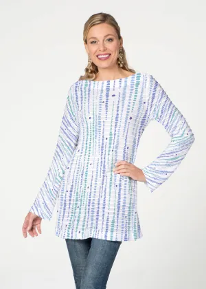 Pebble Dots (7922) ~ Banded Boatneck Tunic