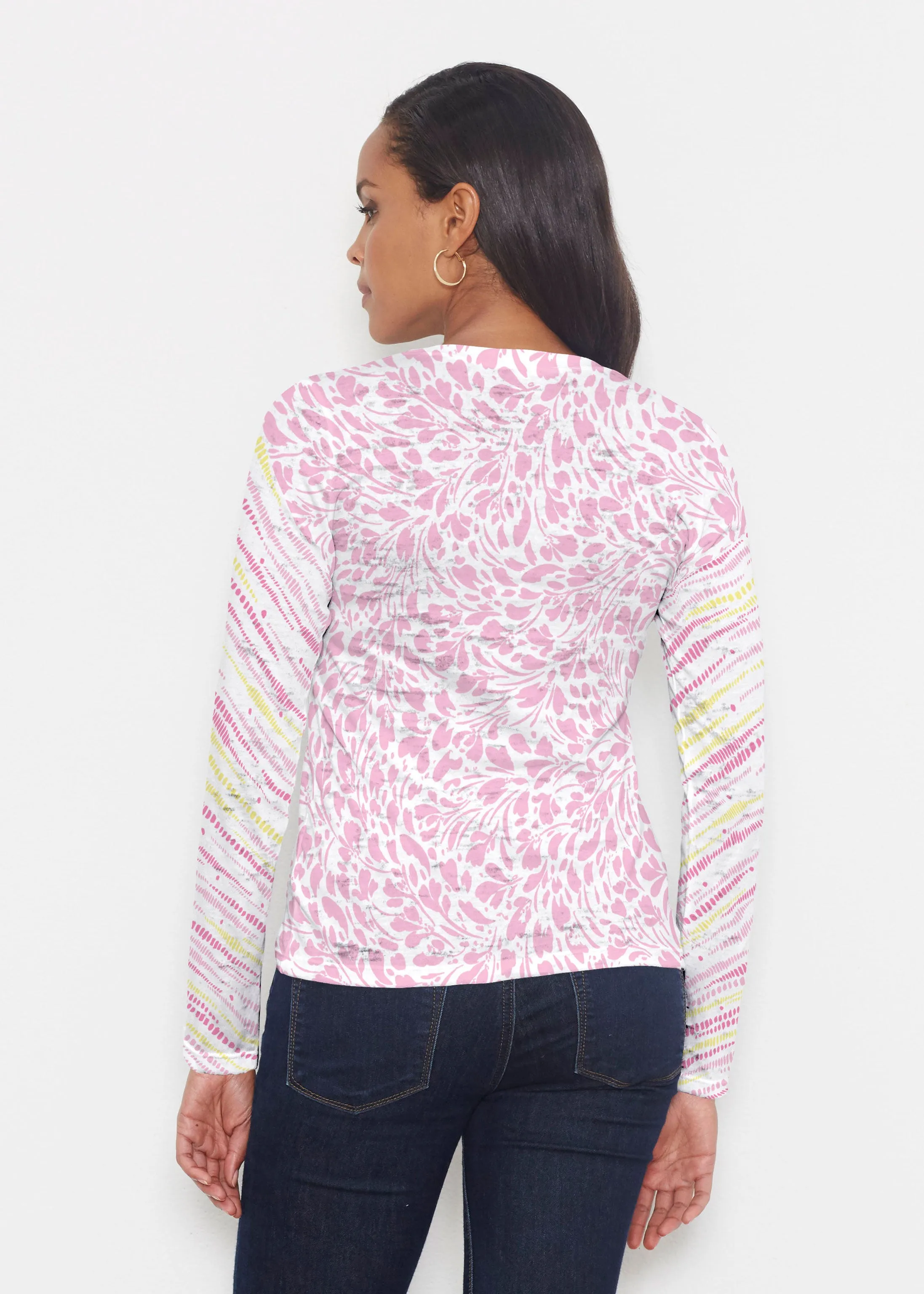 Pebble Dots Pink (7938) ~ Signature Long Sleeve Crew Shirt
