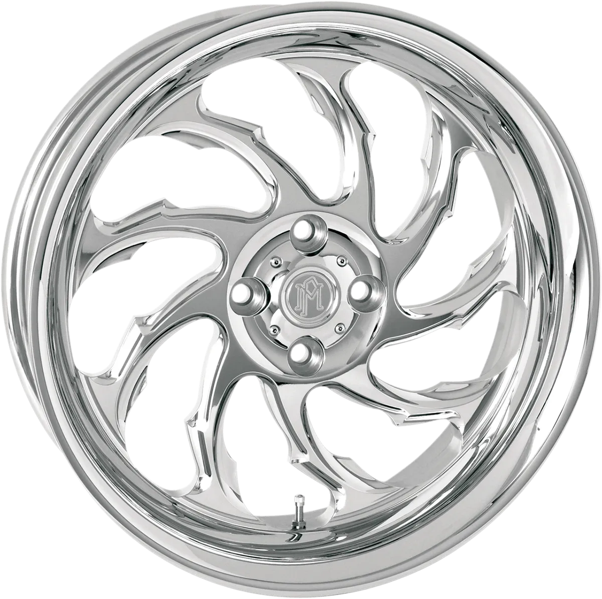 Performance Machine 12027106PGALBMP One-Piece Aluminum Front Wheel (Dual Disc) - 21in. x 3.5in. - Galaxy Platinum Cut