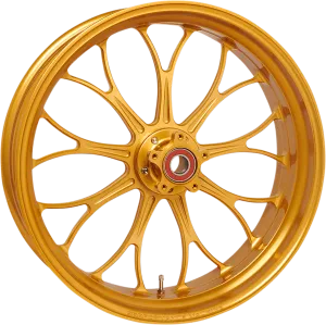 Performance Machine 12707814RRVNAPG One-Piece Aluminum Rear Wheel without ABS - 18in. x 5.5in. - Revolution Gold