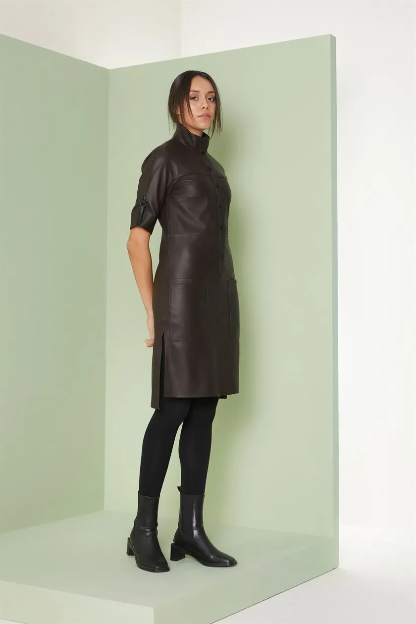 Perona   I   Womens-Outerweareather Dress-Nala-Pma-Fv21-7917-Dark Brown  AS7900