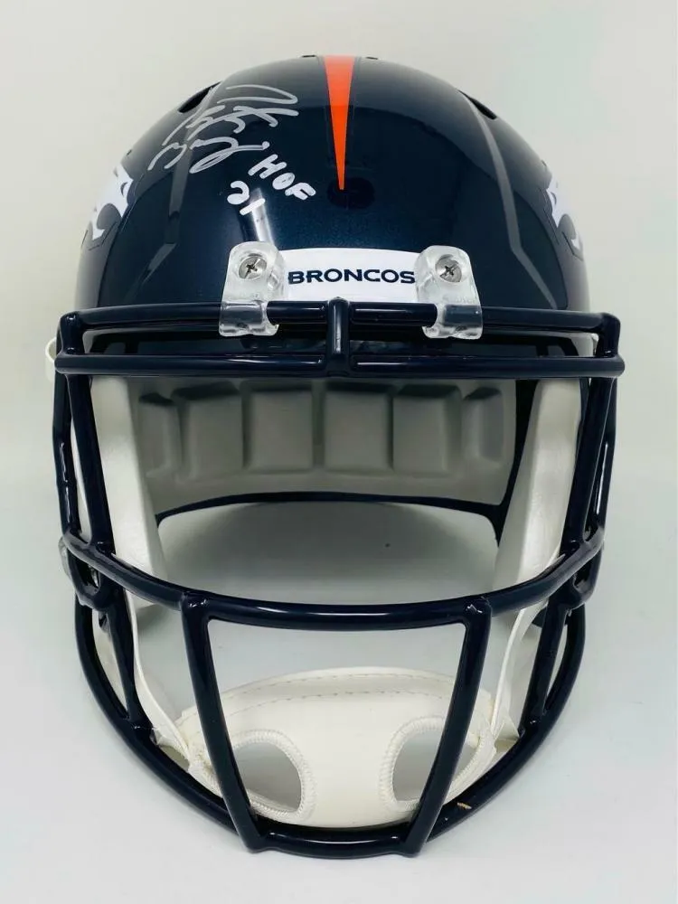 PEYTON MANNING Autographed "HOF 21" Denver Broncos Full Size Helmet FANATICS