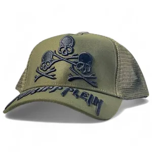 Philipp Plein Green Skull Mesh Baseball Cap – Bold Designer Statement