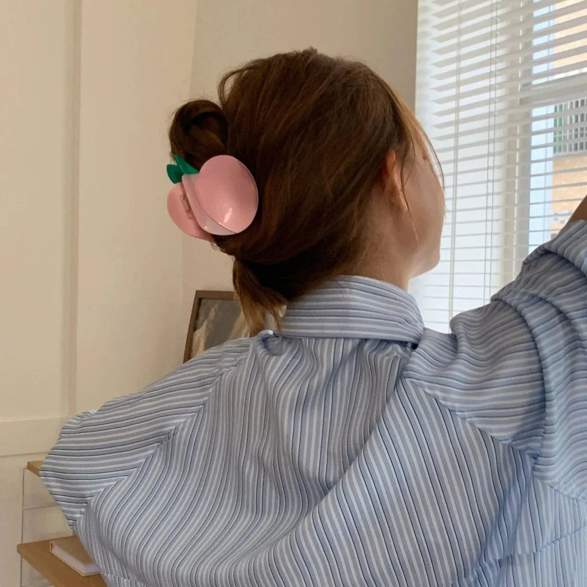 Pink Peach Hair Claw Clip