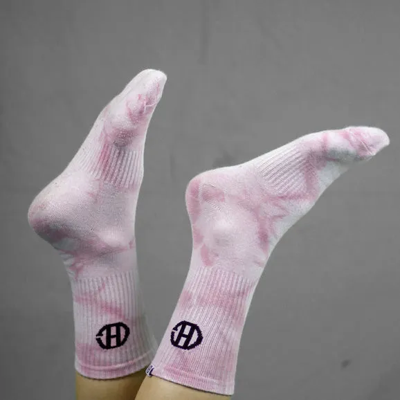 Pink Tie Dye Sports Socks