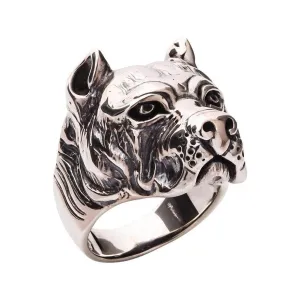 Pitbull Dog Sterling Silver Biker Ring