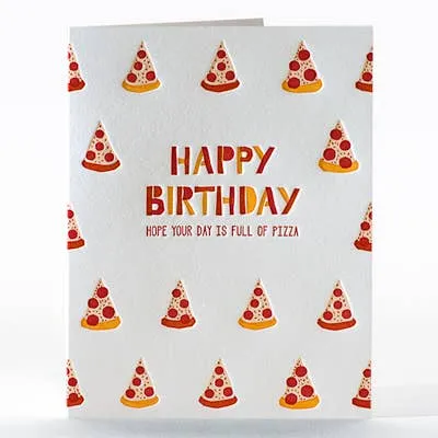Pizza Birthday Card