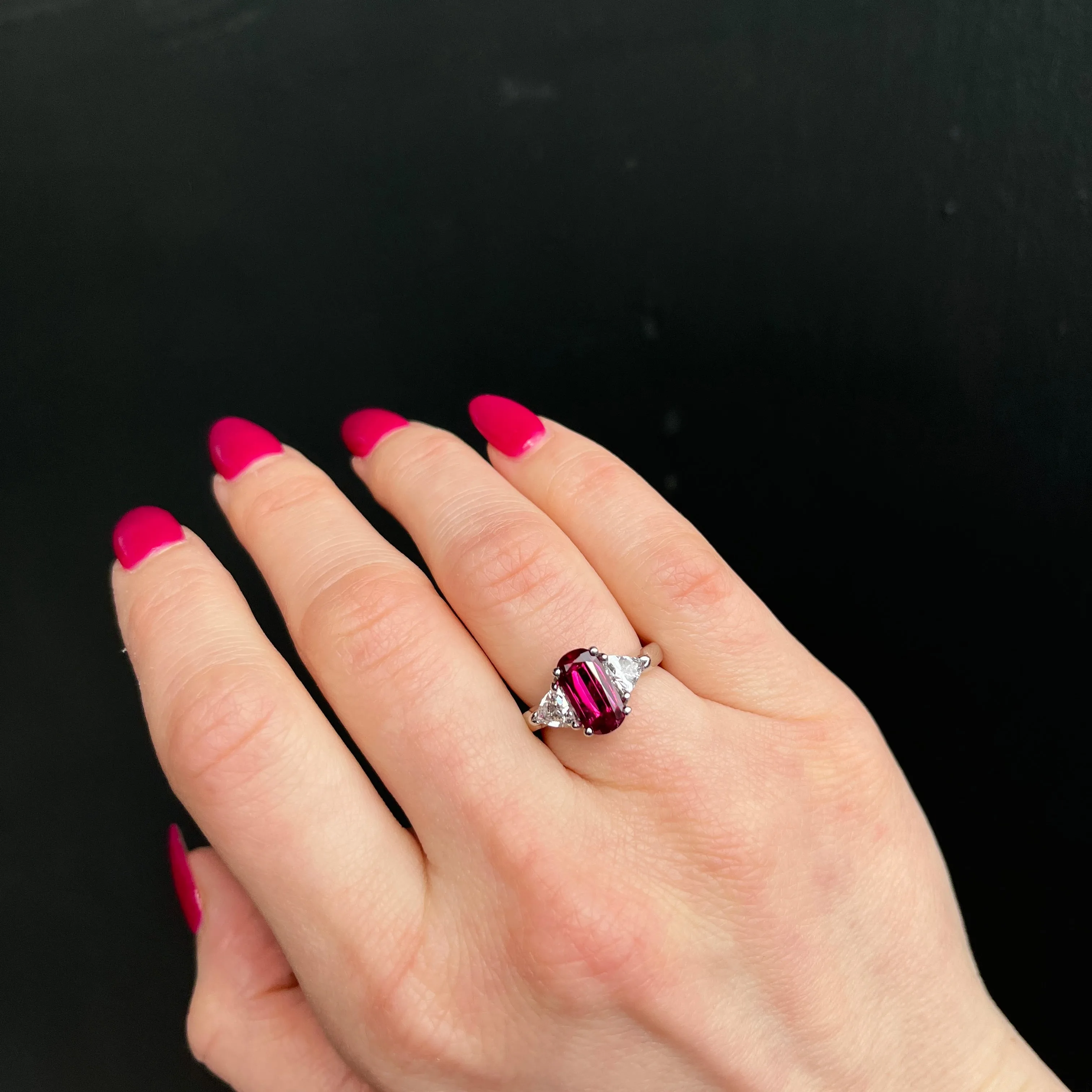 Platinum GIA 2.45 Carat Ruby and Diamond Ring