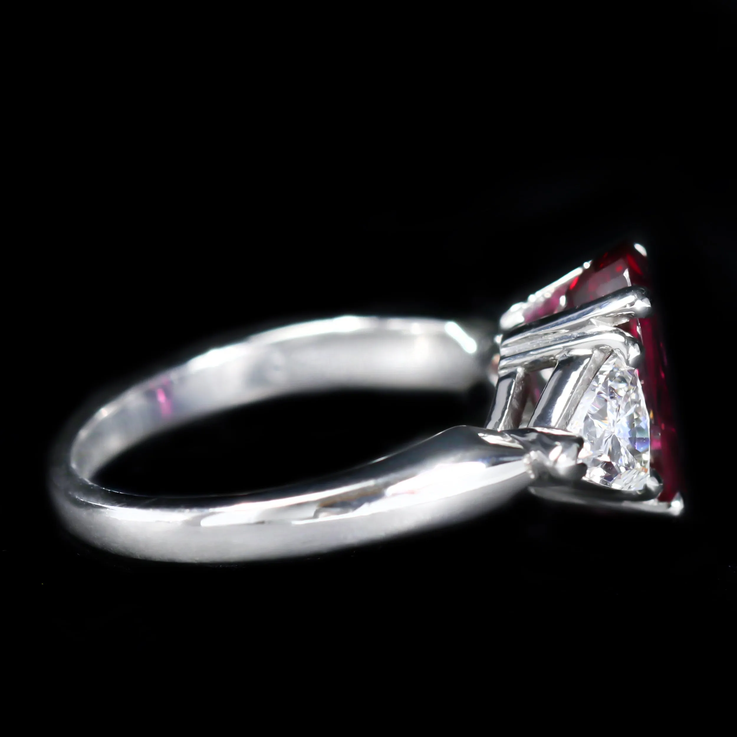 Platinum GIA 2.45 Carat Ruby and Diamond Ring