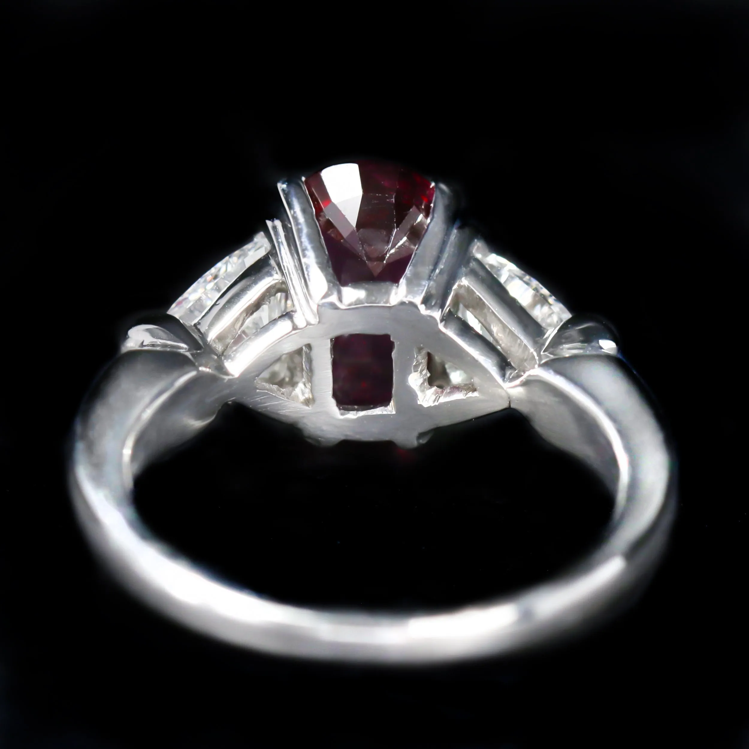 Platinum GIA 2.45 Carat Ruby and Diamond Ring