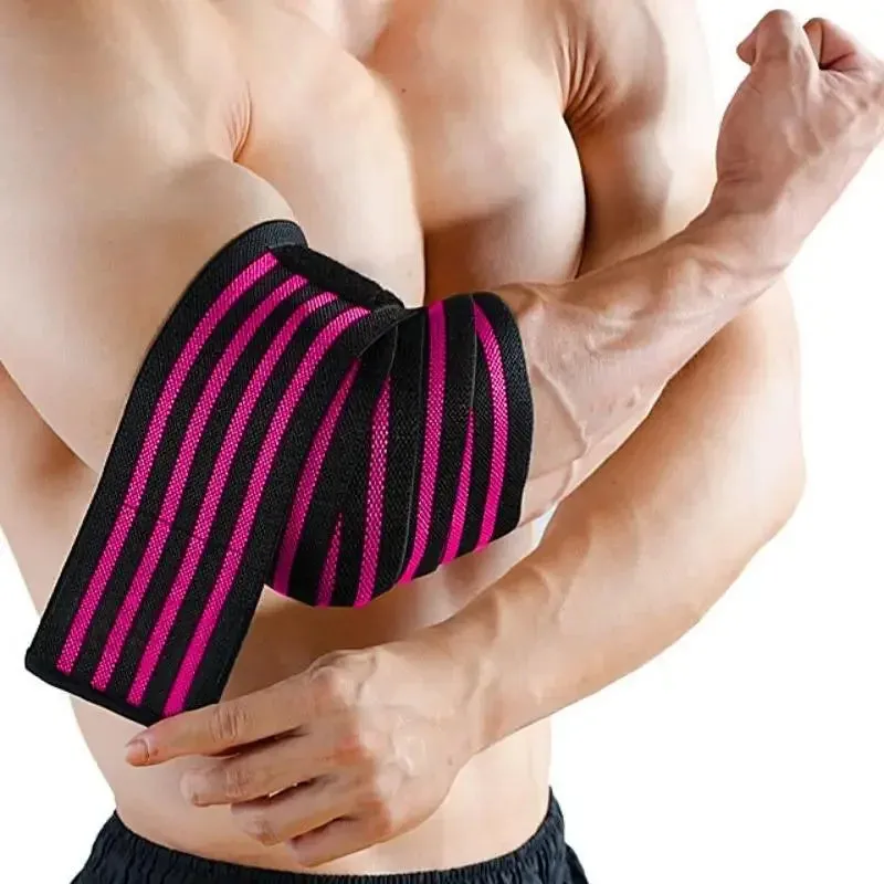 Premium Elbow Strap Bandage for Weightlifting & Fitness – 100cm Long Breathable Support Brace for Gym, Bench Press, Sports Injury Protection