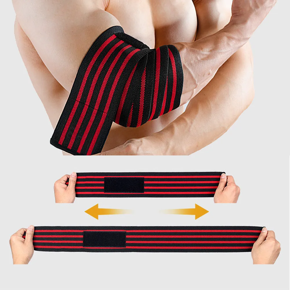 Premium Elbow Strap Bandage for Weightlifting & Fitness – 100cm Long Breathable Support Brace for Gym, Bench Press, Sports Injury Protection
