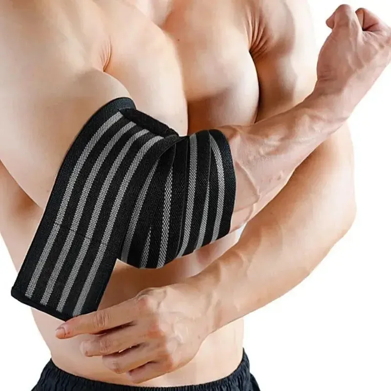 Premium Elbow Strap Bandage for Weightlifting & Fitness – 100cm Long Breathable Support Brace for Gym, Bench Press, Sports Injury Protection