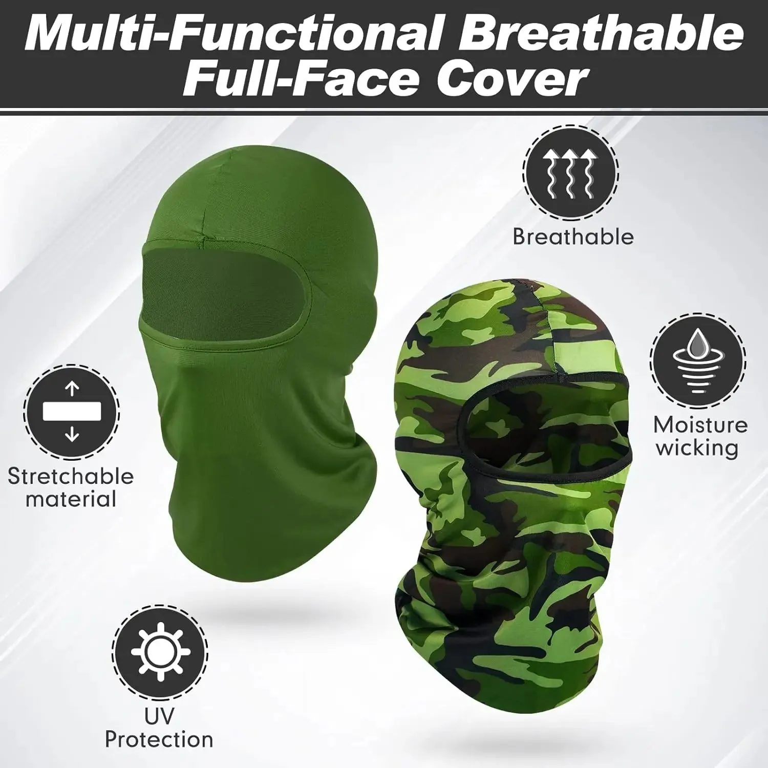 Premium Full Face Balaclava Mask – Outdoor Sports Ski, Motorcycle, Bike, and Tactical Riding Cap for Unisex, Summer Hood & Scarf, Single-Hole Design, Lightweight, Breathable, Ideal for Running, Cycling, MTB