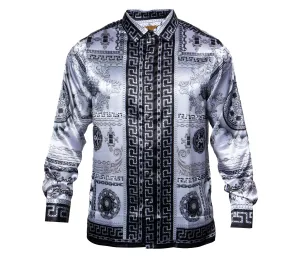 Prestige White / Black Crystal Monarch Button Up Shirt