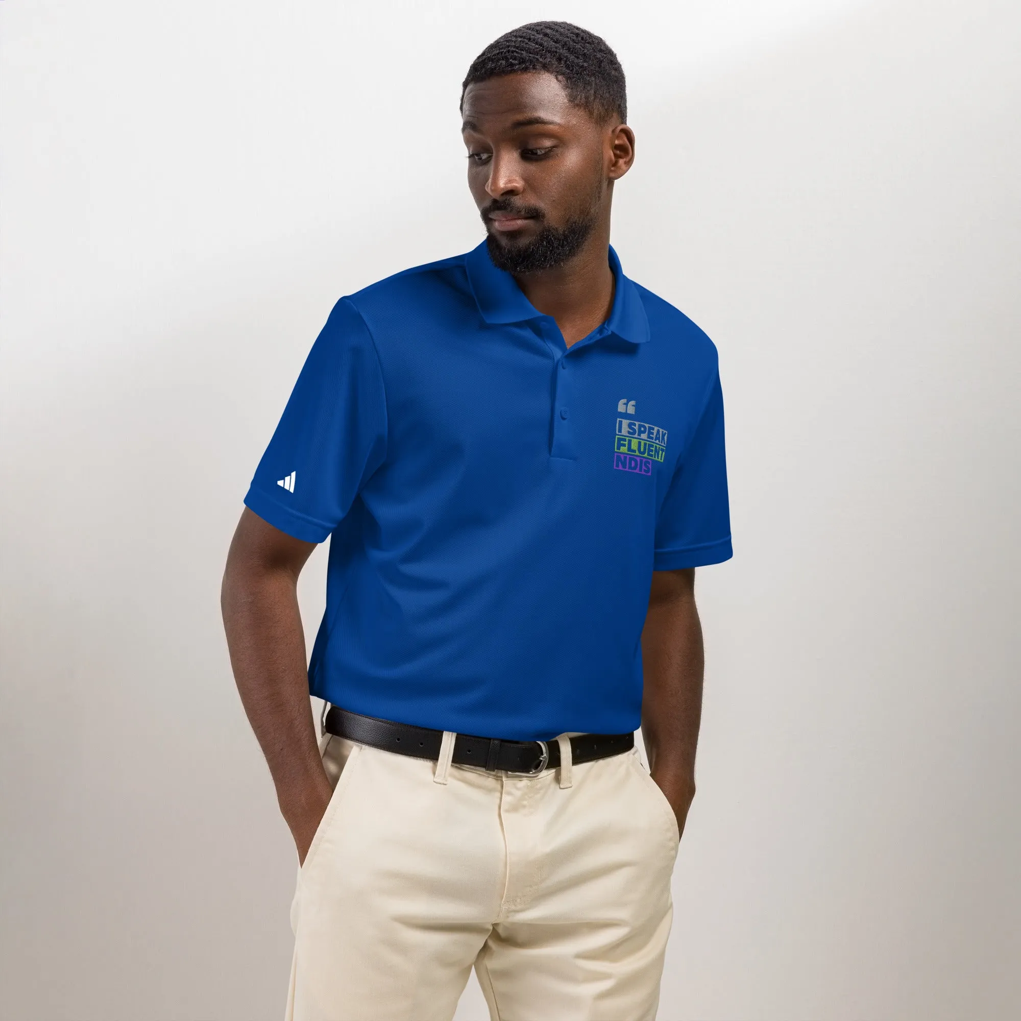 "I Speak Fluent NDIS" Adidas Polo – Professional Wear for Disability & Advocacy Professionals
