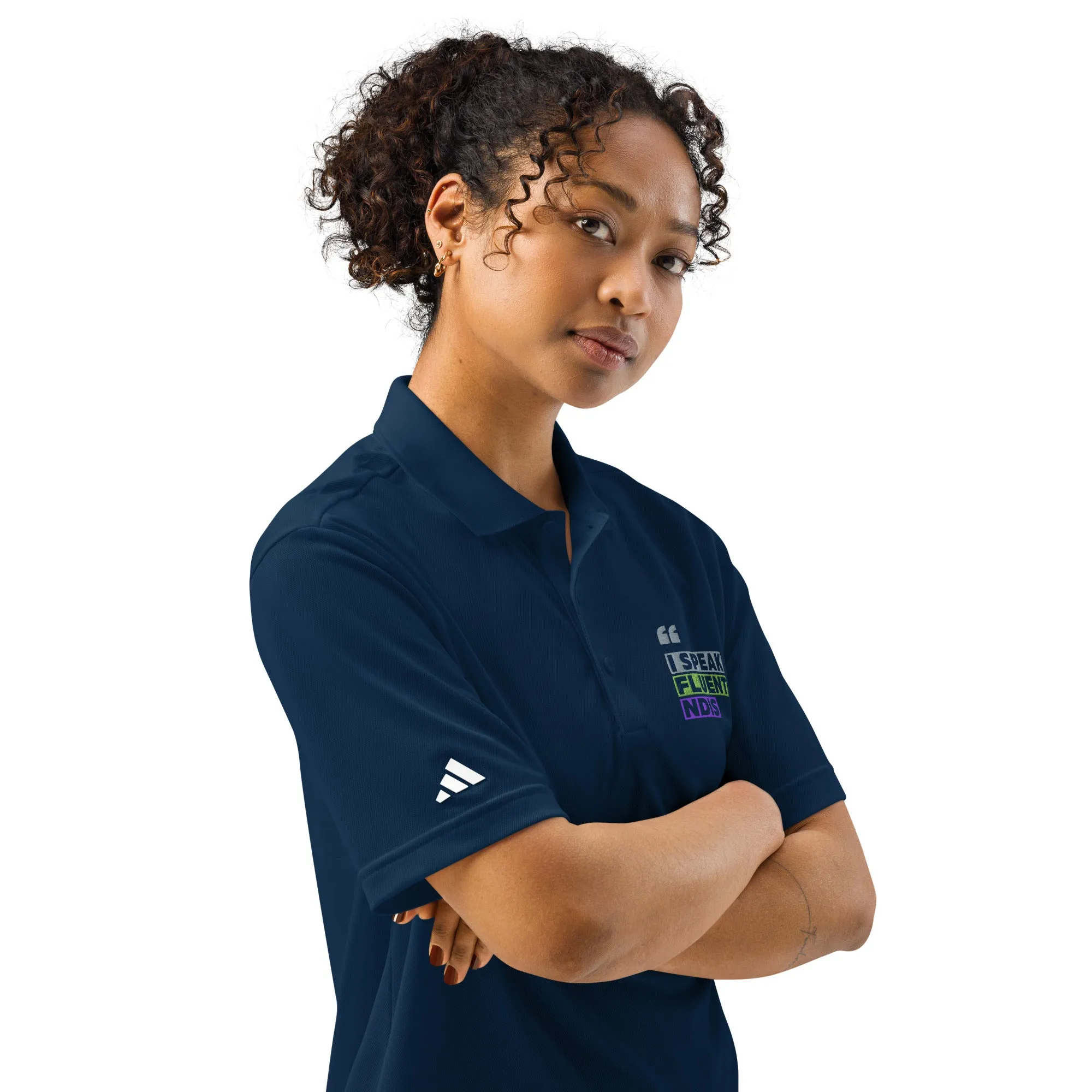 "I Speak Fluent NDIS" Adidas Polo – Professional Wear for Disability & Advocacy Professionals