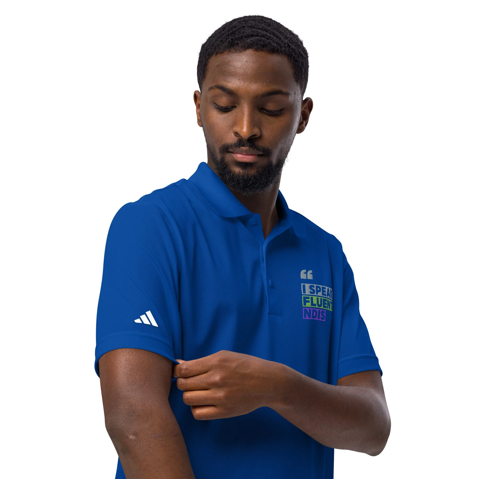 "I Speak Fluent NDIS" Adidas Polo – Professional Wear for Disability & Advocacy Professionals