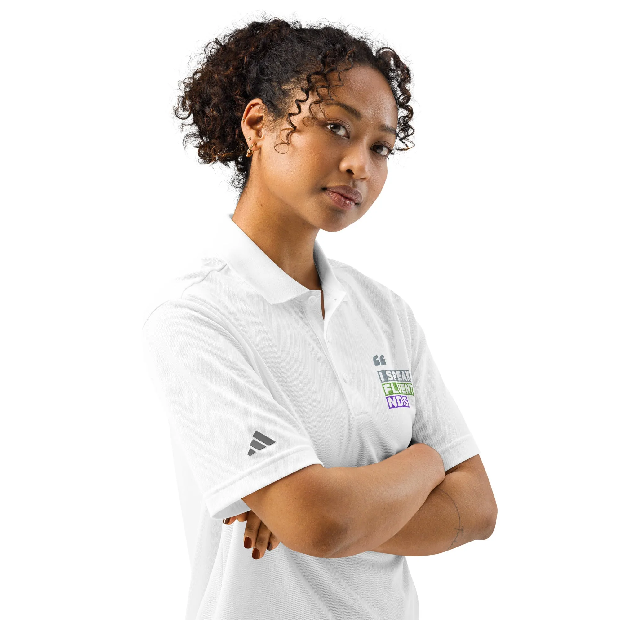 "I Speak Fluent NDIS" Adidas Polo – Professional Wear for Disability & Advocacy Professionals