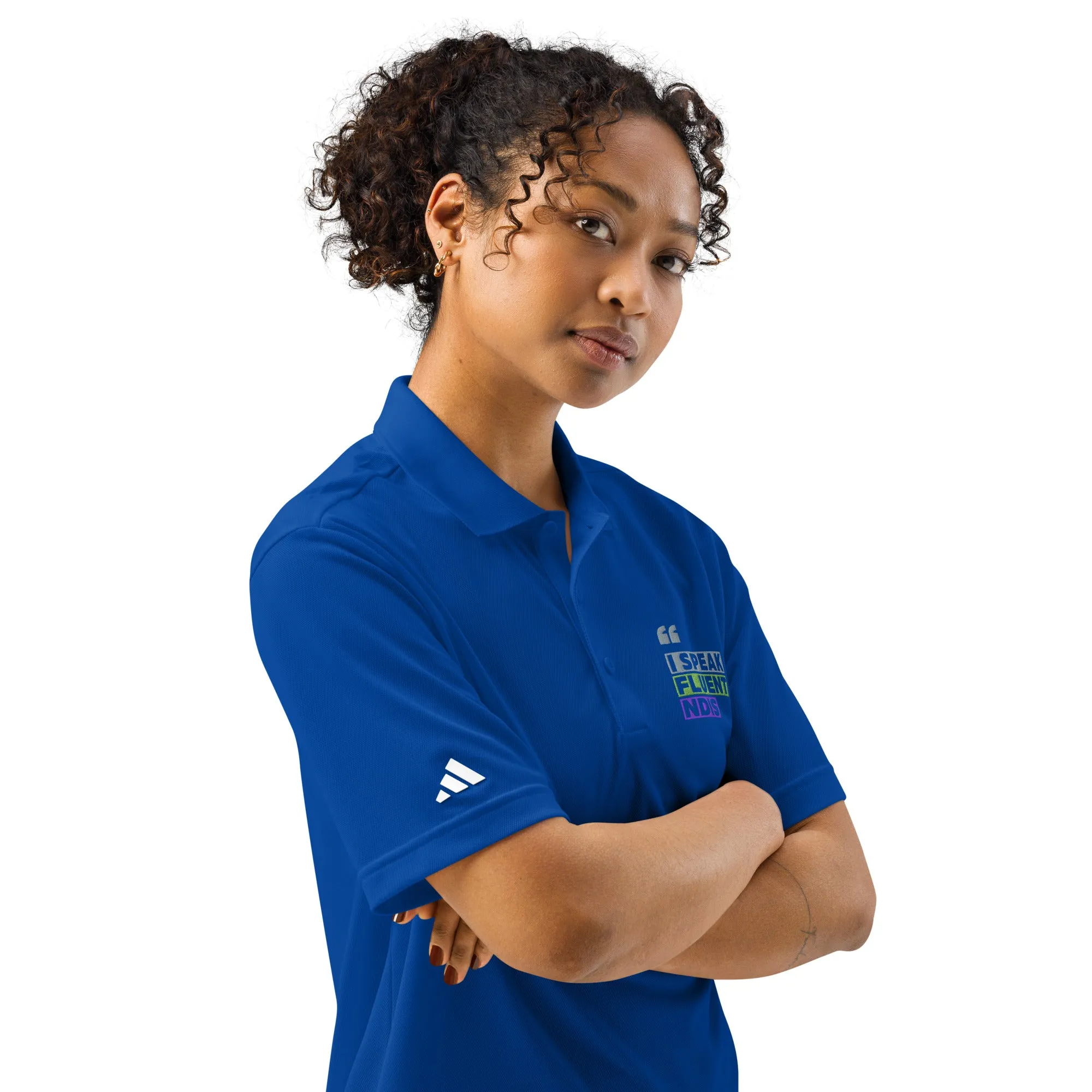 "I Speak Fluent NDIS" Adidas Polo – Professional Wear for Disability & Advocacy Professionals