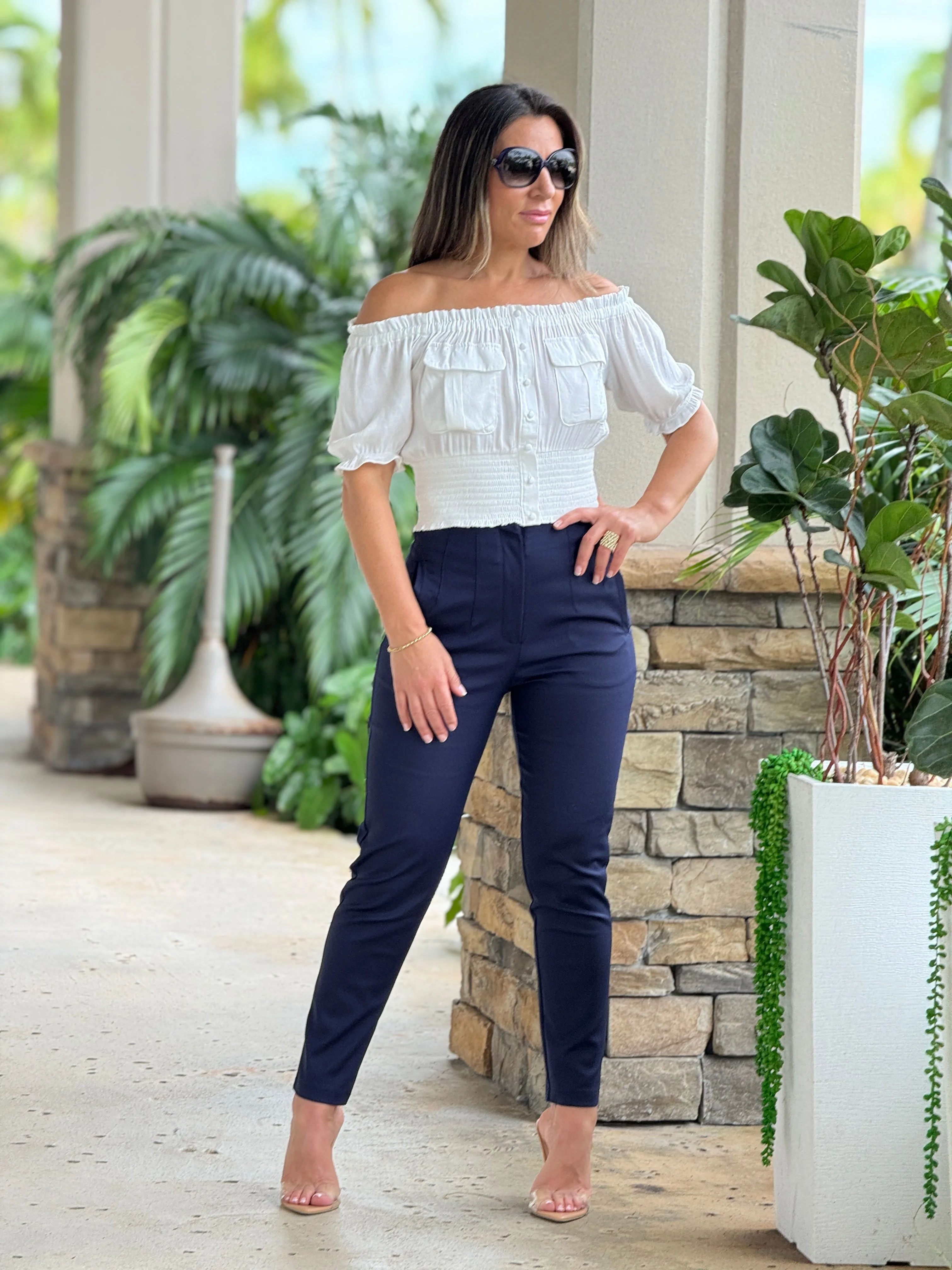 "Pily" High Waisted Stretchy Skinny Trouser