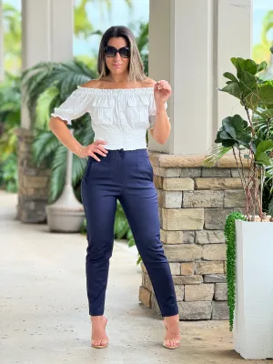 "Pily" High Waisted Stretchy Skinny Trouser