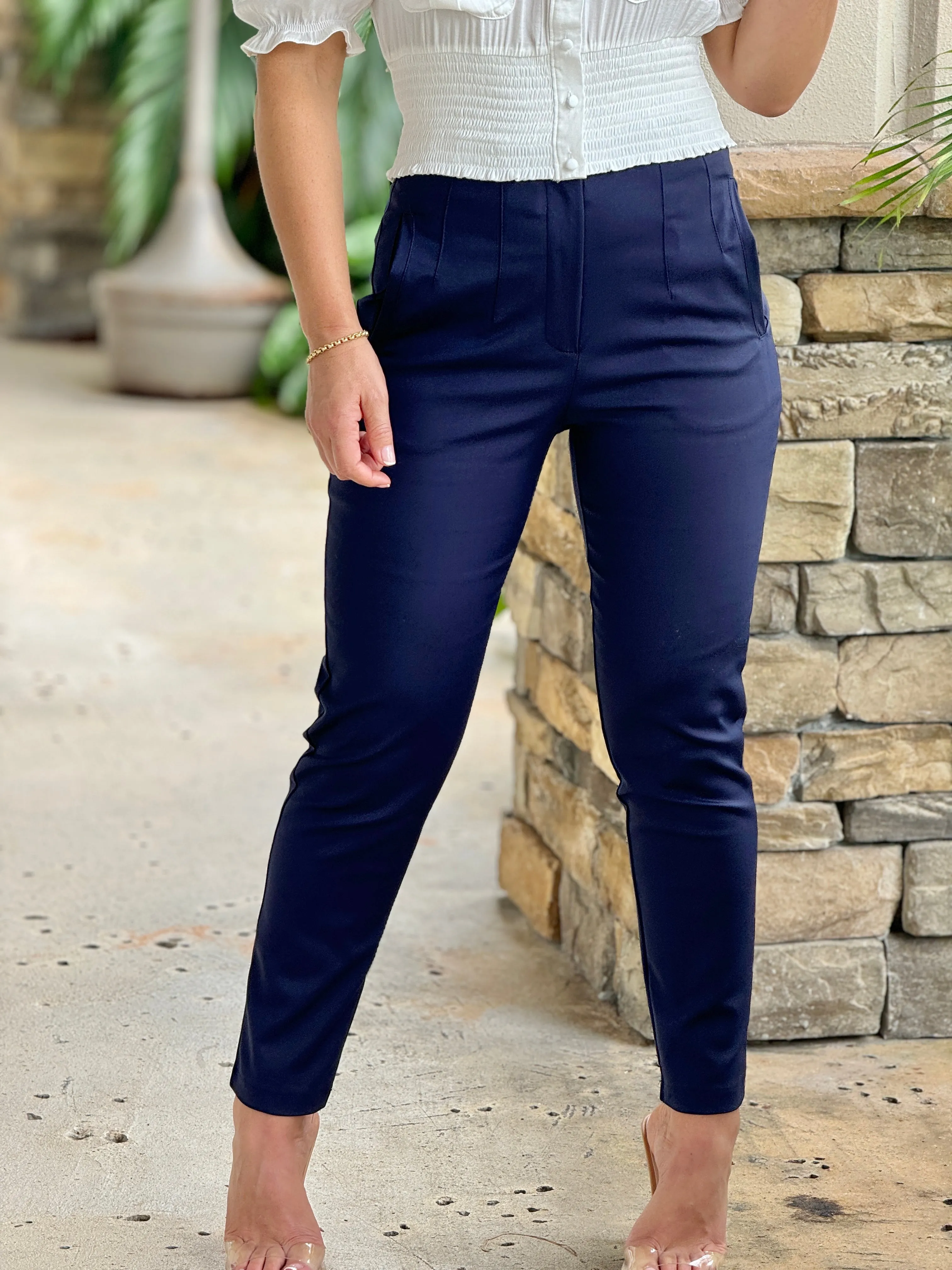 "Pily" High Waisted Stretchy Skinny Trouser