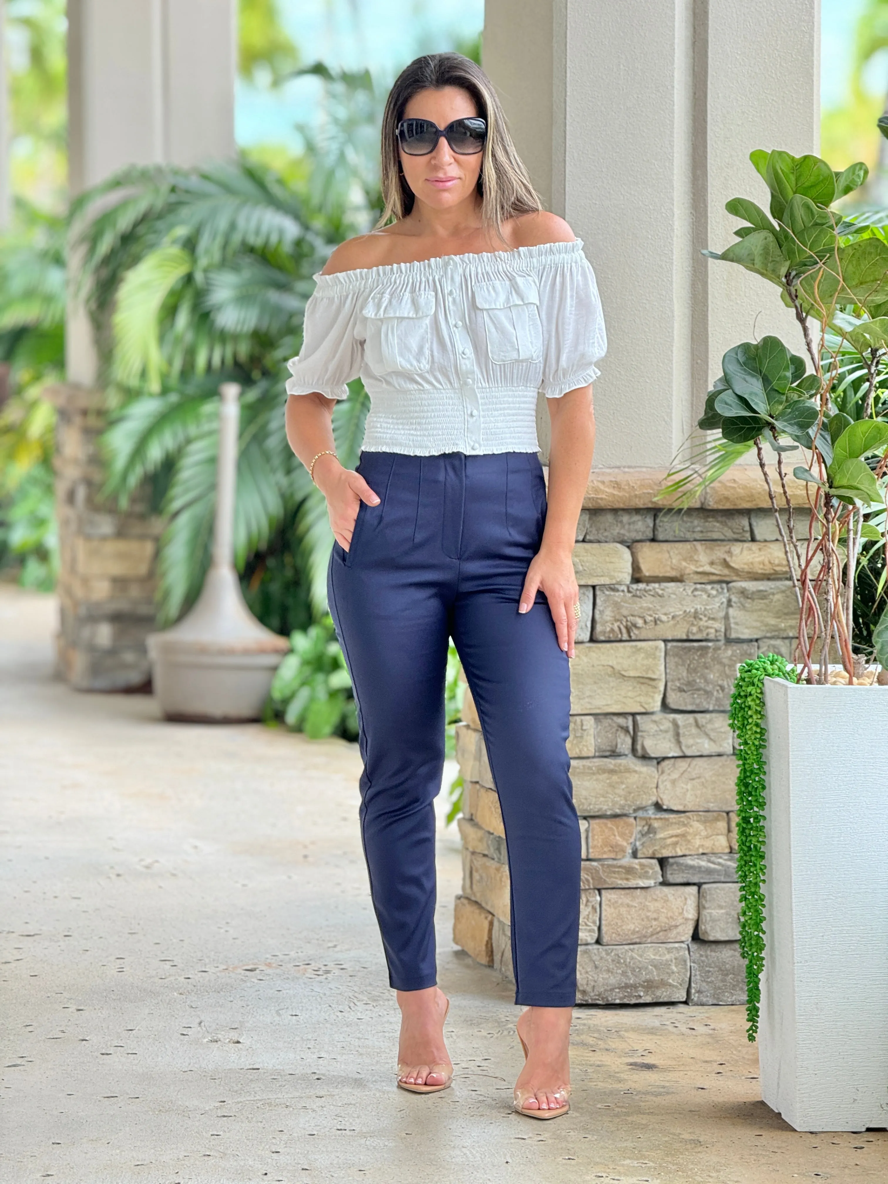 "Pily" High Waisted Stretchy Skinny Trouser