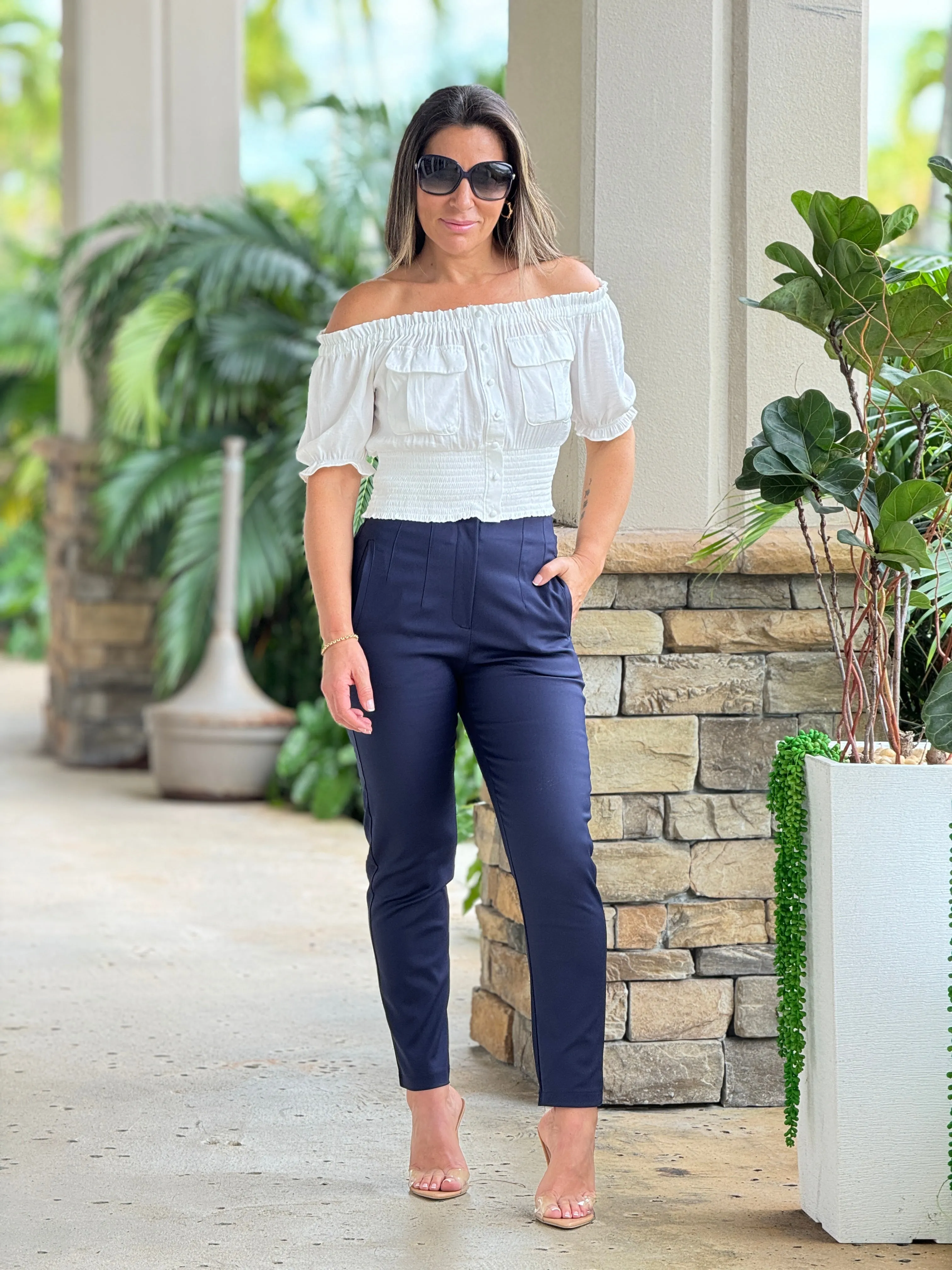 "Pily" High Waisted Stretchy Skinny Trouser