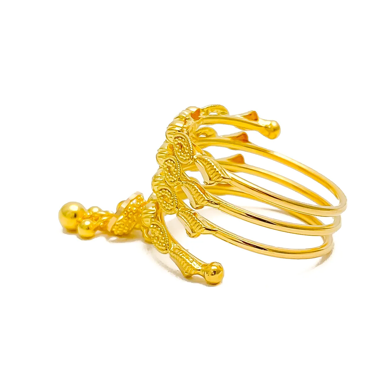 Radiant Graceful 22K Gold Spiral Ring