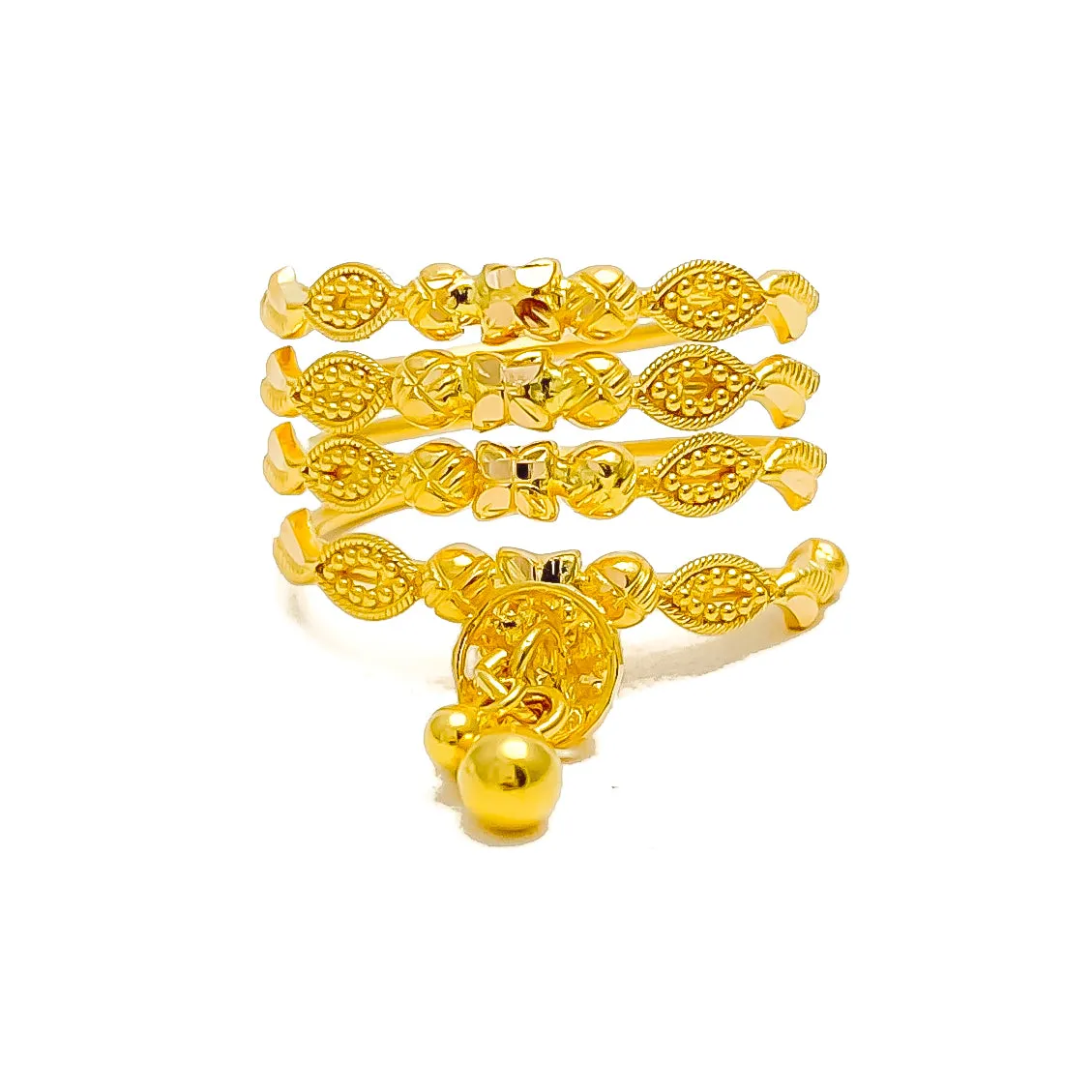 Radiant Graceful 22K Gold Spiral Ring