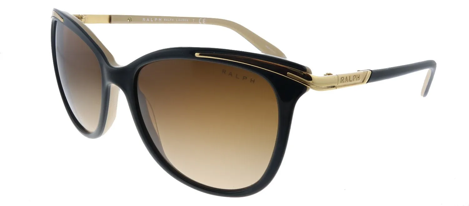 Ralph by Ralph Lauren RA 5203 109013 Cat-Eye Plastic Black Sunglasses with Brown Gradient Lens