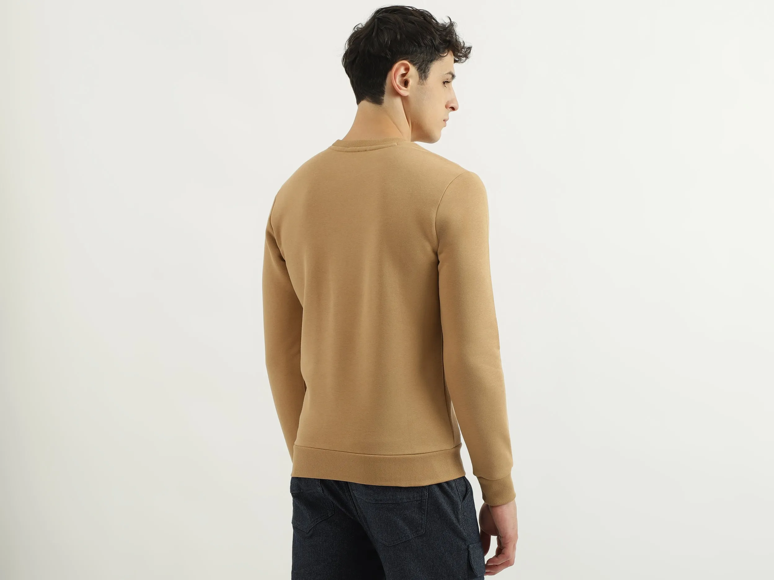 Regular Fit Round Neck Graphic Sweatshirt