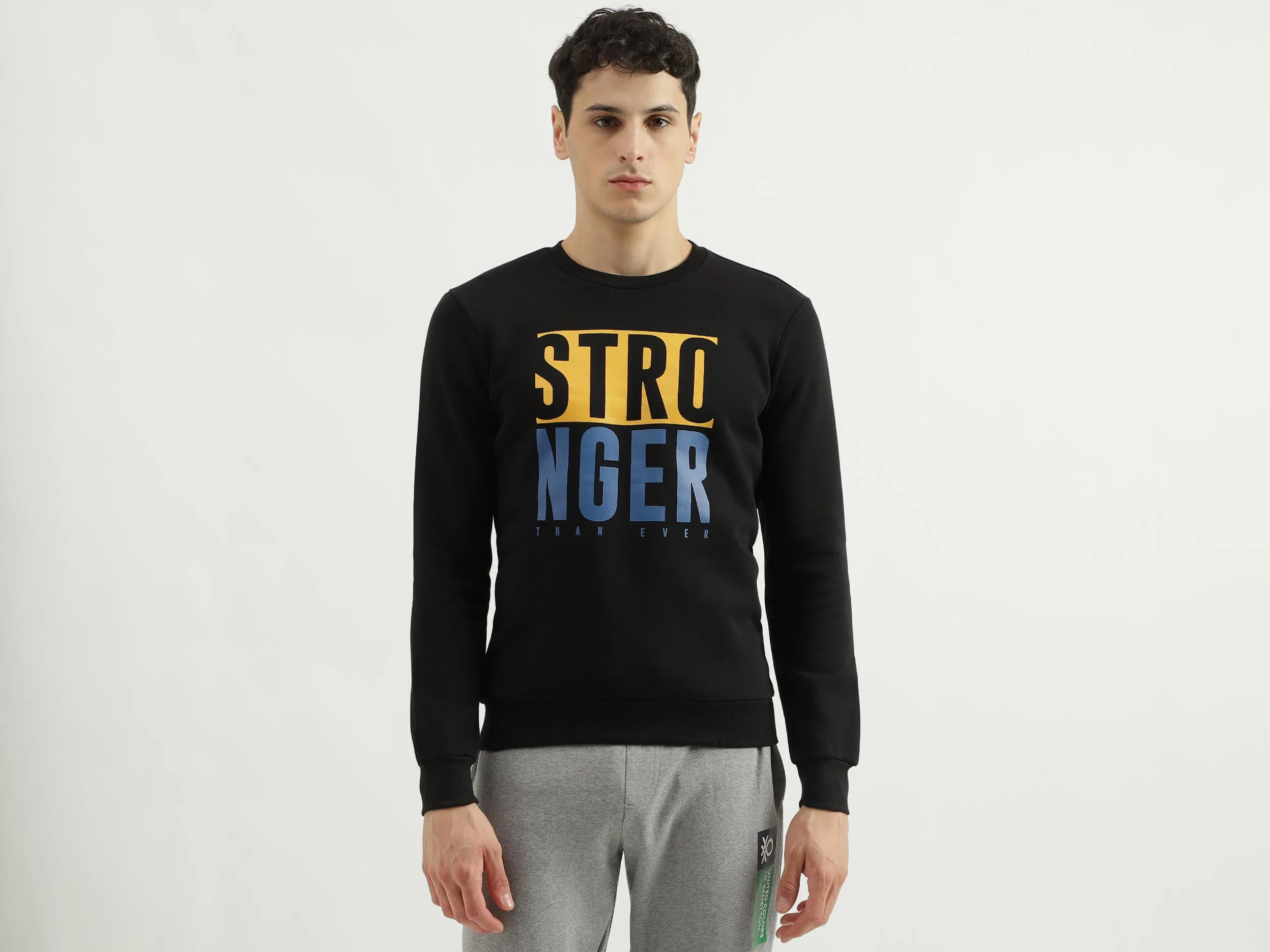 Regular Fit Round Neck Graphic Sweatshirt