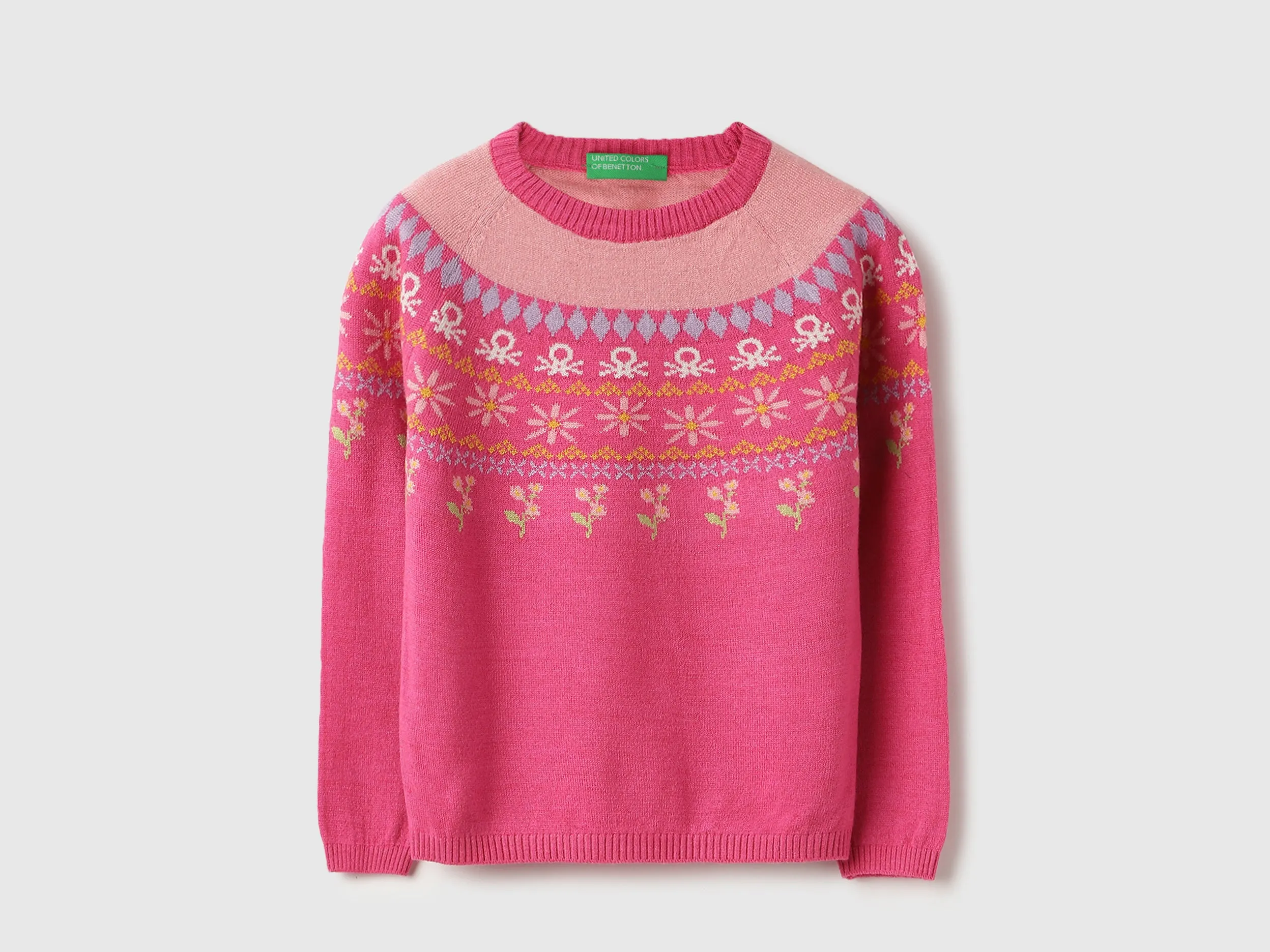 Regular Fit Round Neck Printed Sweater