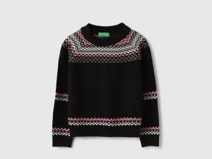 Regular Fit Round Neck Printed Sweater