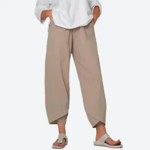 Relaxed Cropped Hem Drawstring Pants