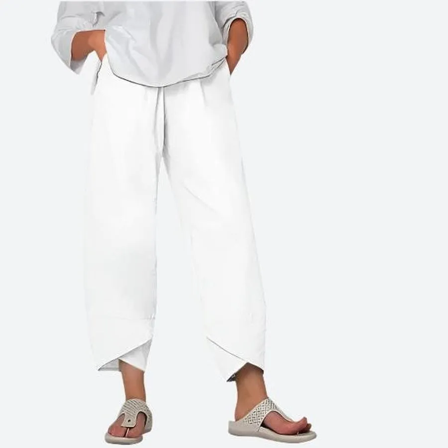 Relaxed Cropped Hem Drawstring Pants