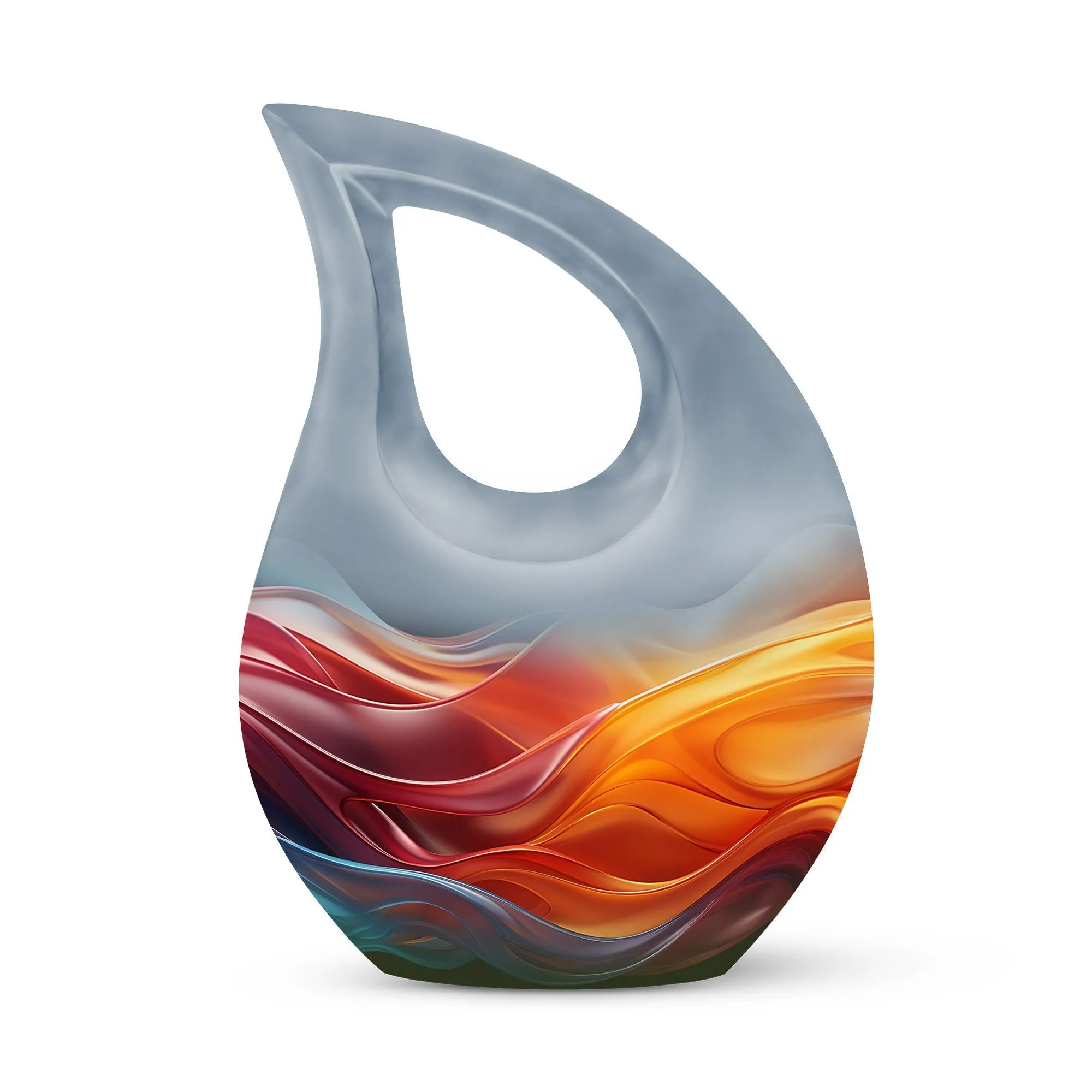 Resplendent Memorial Urn with Graceful Cross Drop Design