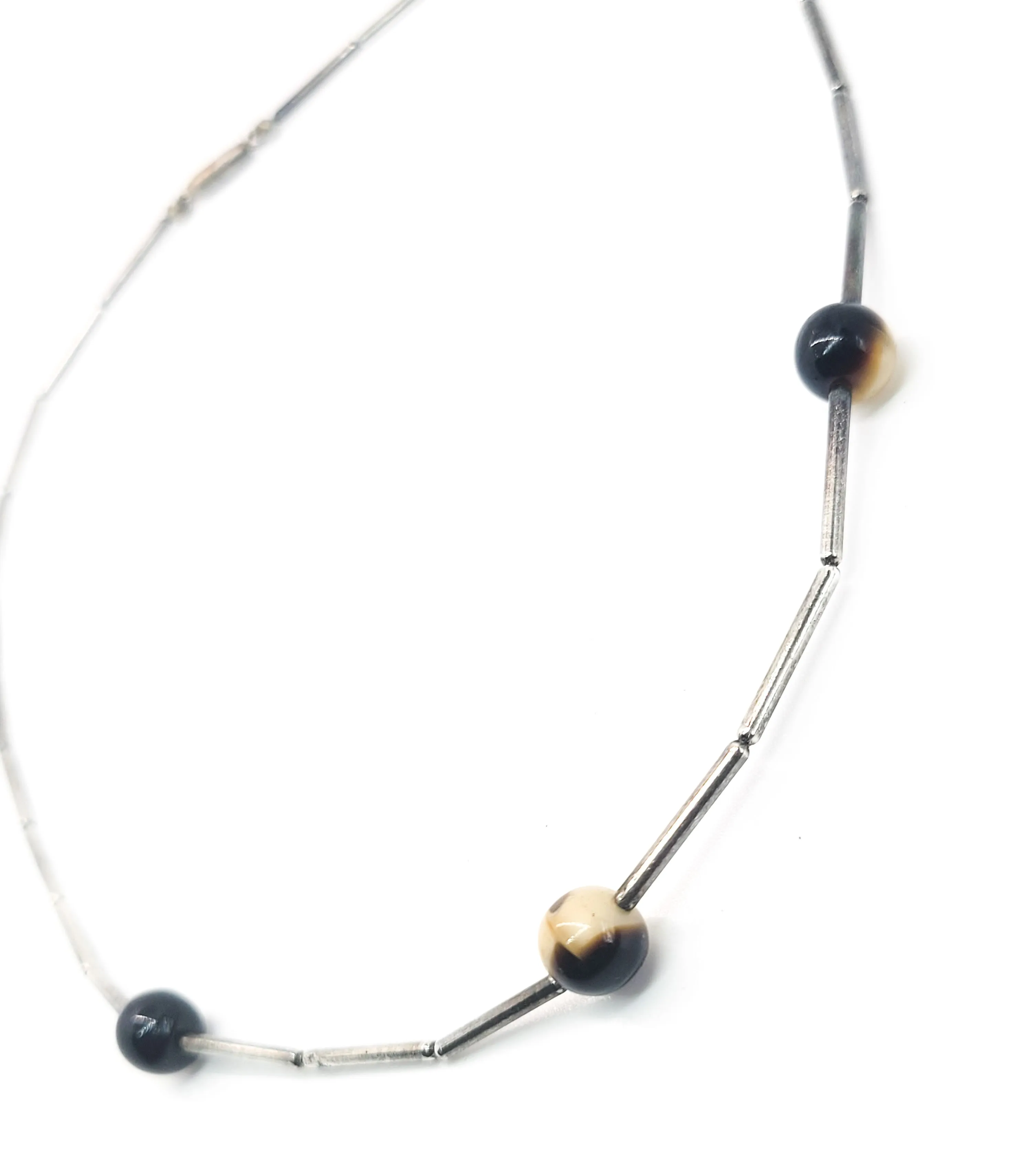 Retro 1990's brown gemstone beaded skater surfer vintage necklace