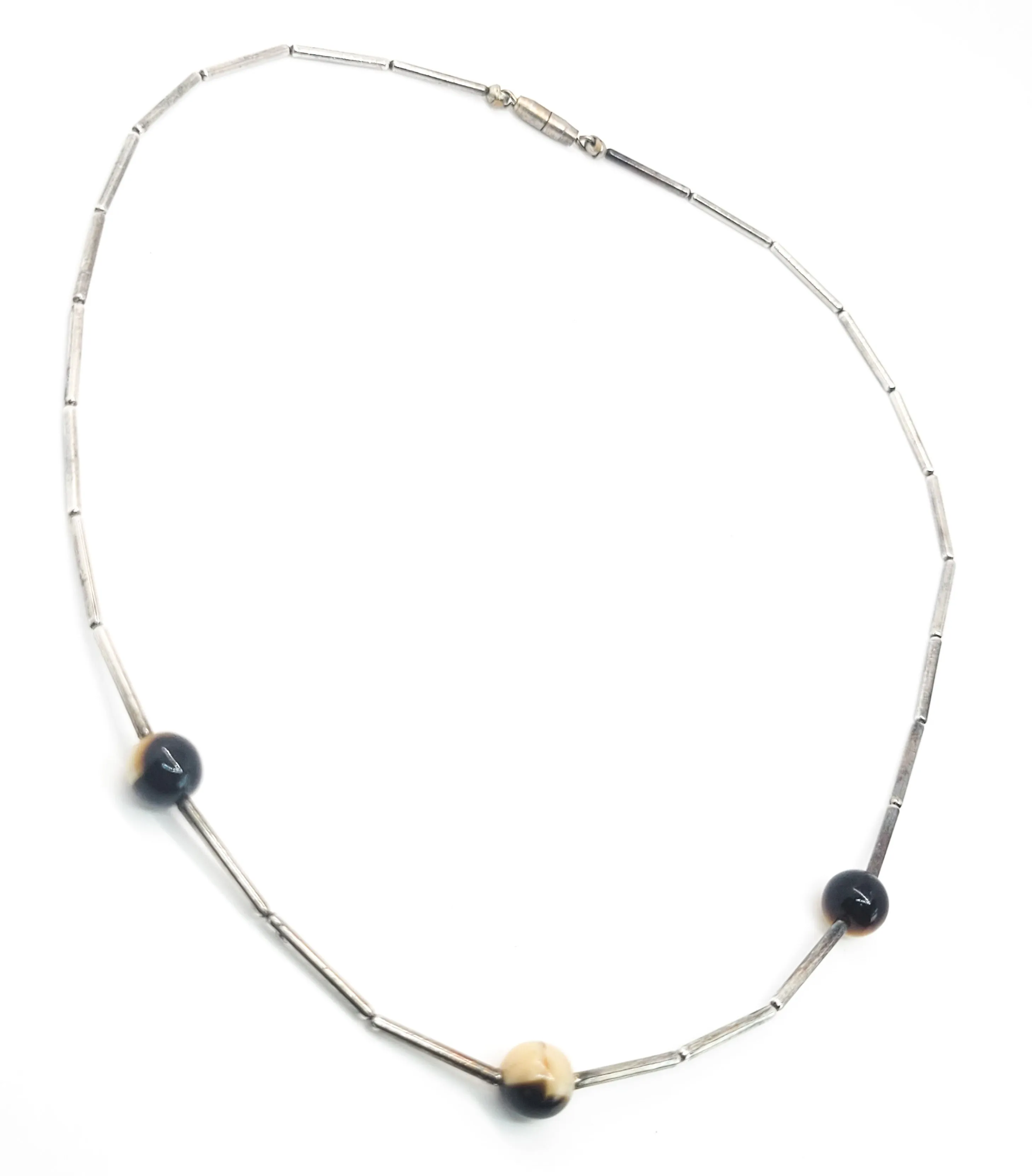 Retro 1990's brown gemstone beaded skater surfer vintage necklace