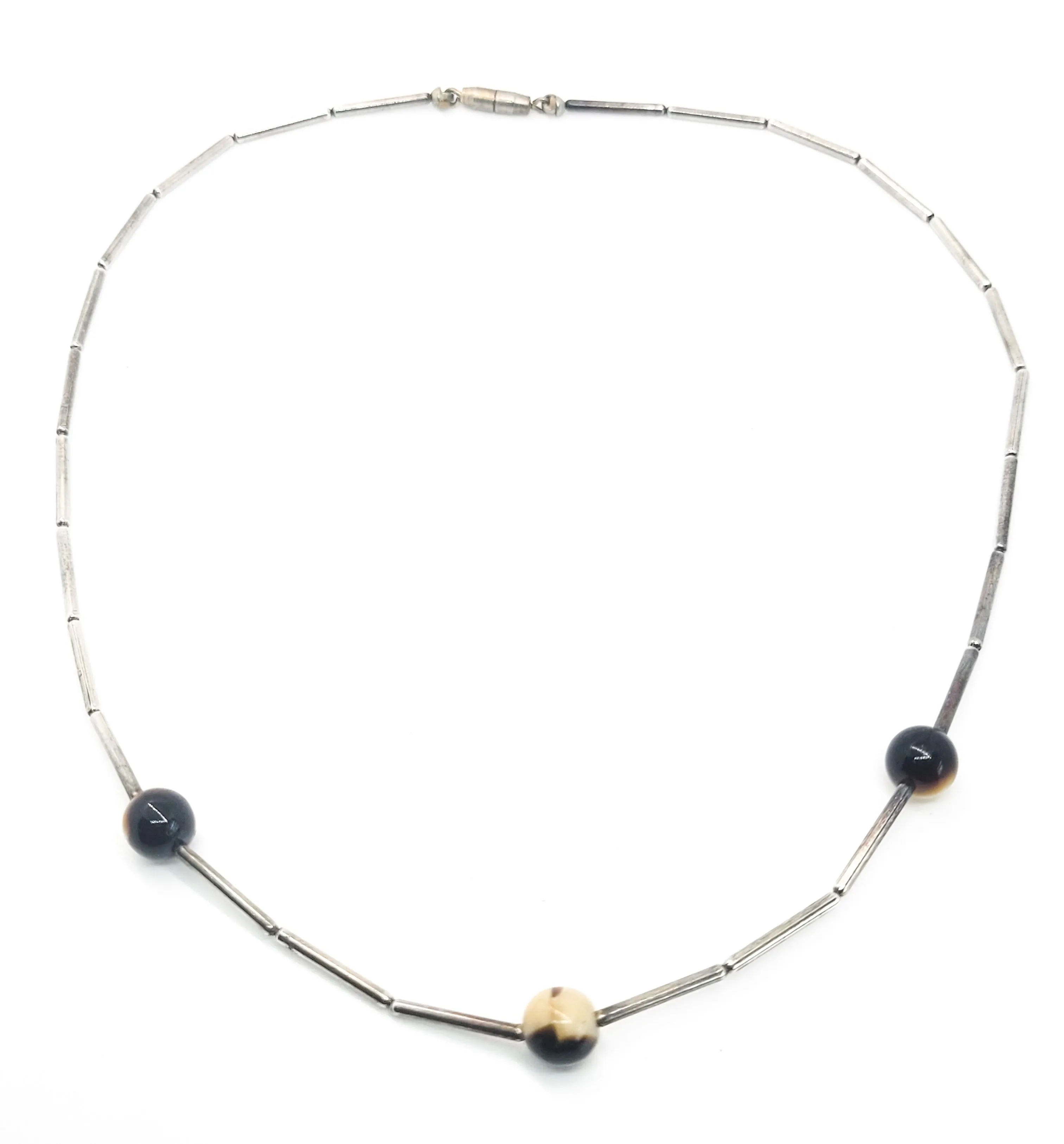 Retro 1990's brown gemstone beaded skater surfer vintage necklace