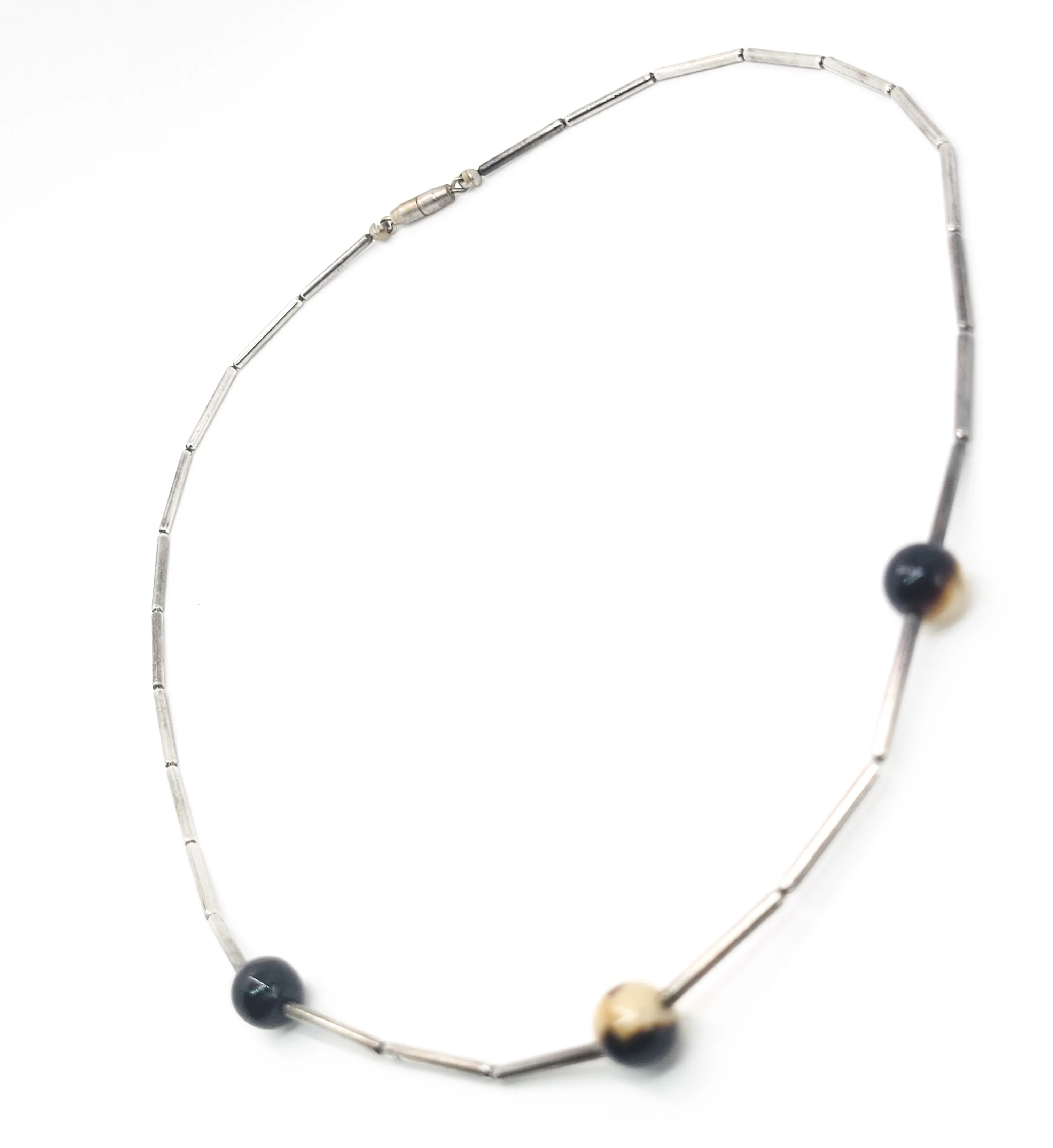 Retro 1990's brown gemstone beaded skater surfer vintage necklace