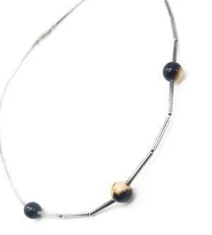 Retro 1990's brown gemstone beaded skater surfer vintage necklace