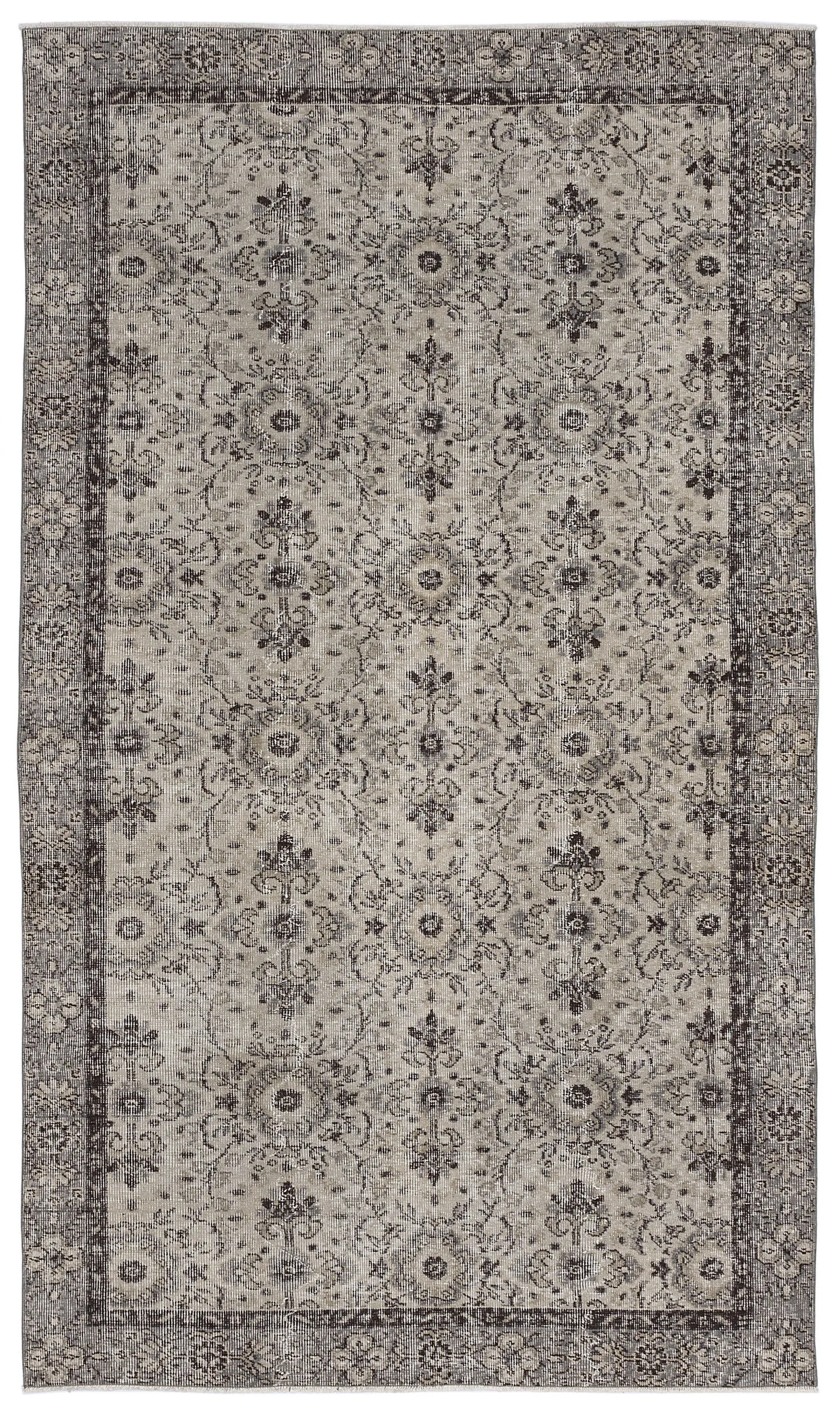 Retro Design Beige Over Dyed Vintage Rug 4'10'' x 8'7'' ft 148 x 262 cm