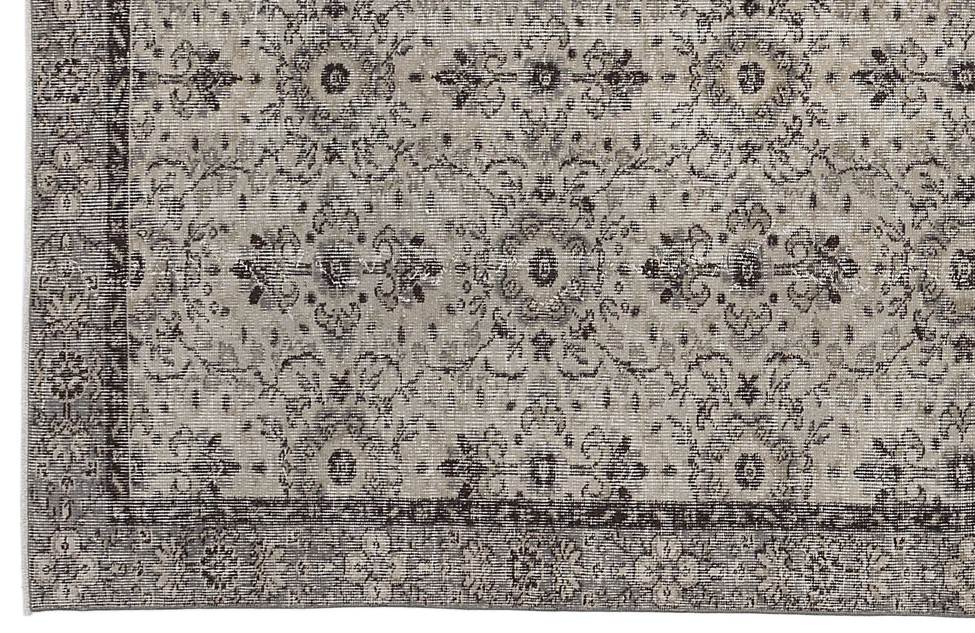 Retro Design Beige Over Dyed Vintage Rug 4'10'' x 8'7'' ft 148 x 262 cm