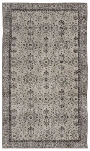 Retro Design Beige Over Dyed Vintage Rug 4'10'' x 8'7'' ft 148 x 262 cm