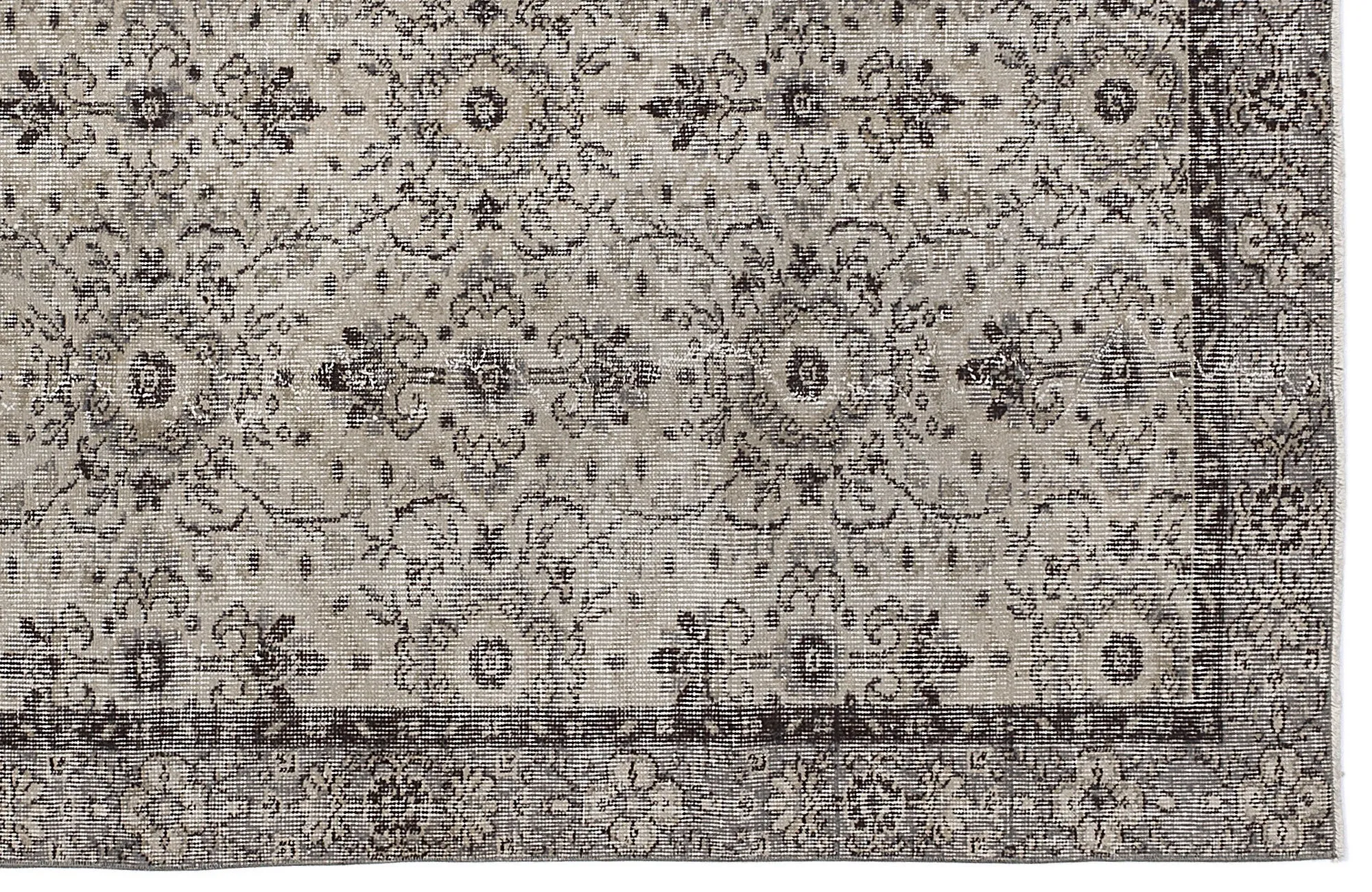 Retro Design Beige Over Dyed Vintage Rug 4'10'' x 8'7'' ft 148 x 262 cm