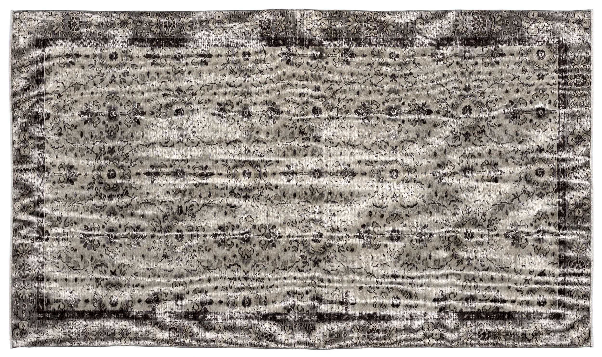 Retro Design Beige Over Dyed Vintage Rug 4'10'' x 8'7'' ft 148 x 262 cm